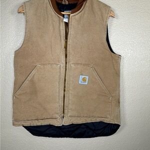 Carhartt Insulated Canvas Tan Vest Made in USA Size Medium